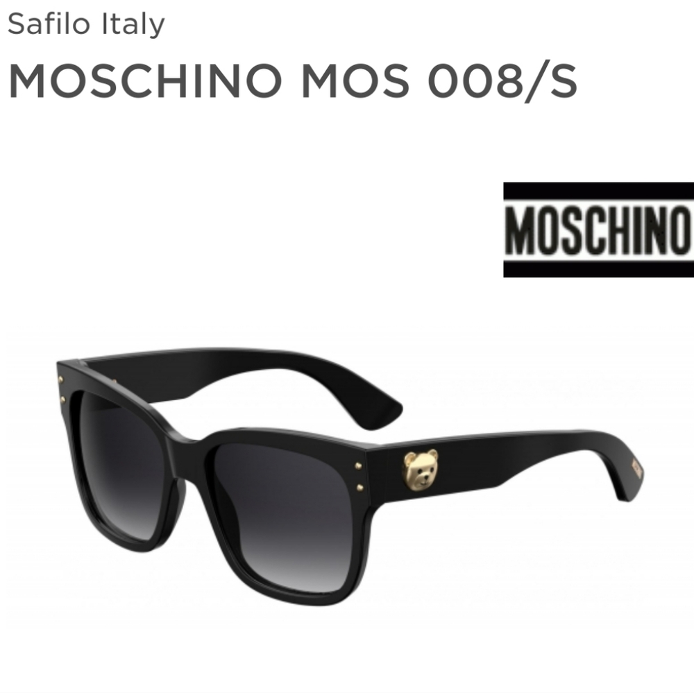 MOSCHINO MOS008 Black Sunglasses 80790 Moschino 🐻 with Case & Cloth